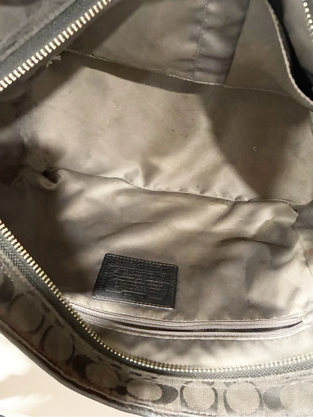 Coach Signature Park Carrie Vintage Tote Bag Black Monogram Canvas